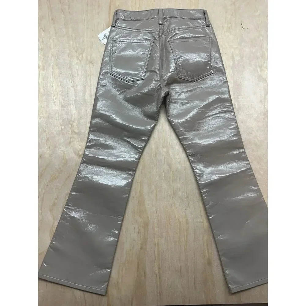 NWT Citizens Of Humanity Isola Cropped Boot‎ Recycled Leather Tan Jeans Size 25